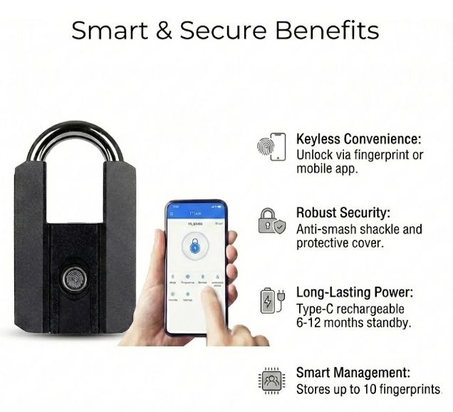 Befach Smart Fingerprint Padlock SY-916