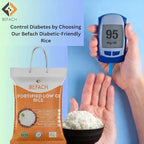 Befach Fortified Low GI Rice | Certified by National Institute of Nutrition | Low Sugar | Low GI | No Pesticides, Non GMO, Perfect for Diet & Diabetic People (4.5 Kg)