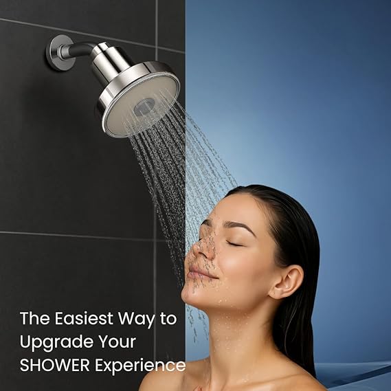 D'cal 20-Stage Household Gray Shower Water Filter System | Activated Carbon Shower Head Filter | Removes Chlorine, Impurities, and Improves Water Quality for Healthier Skin and Hair