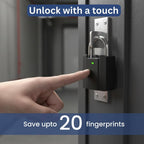 Befach Fingerprint Padlock with Type-C Charging | Smart Biometric Lock with 20 Fingerprint Storage