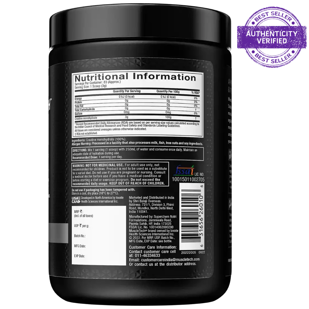 Muscletech 100% Creatine Unfalvored-100g